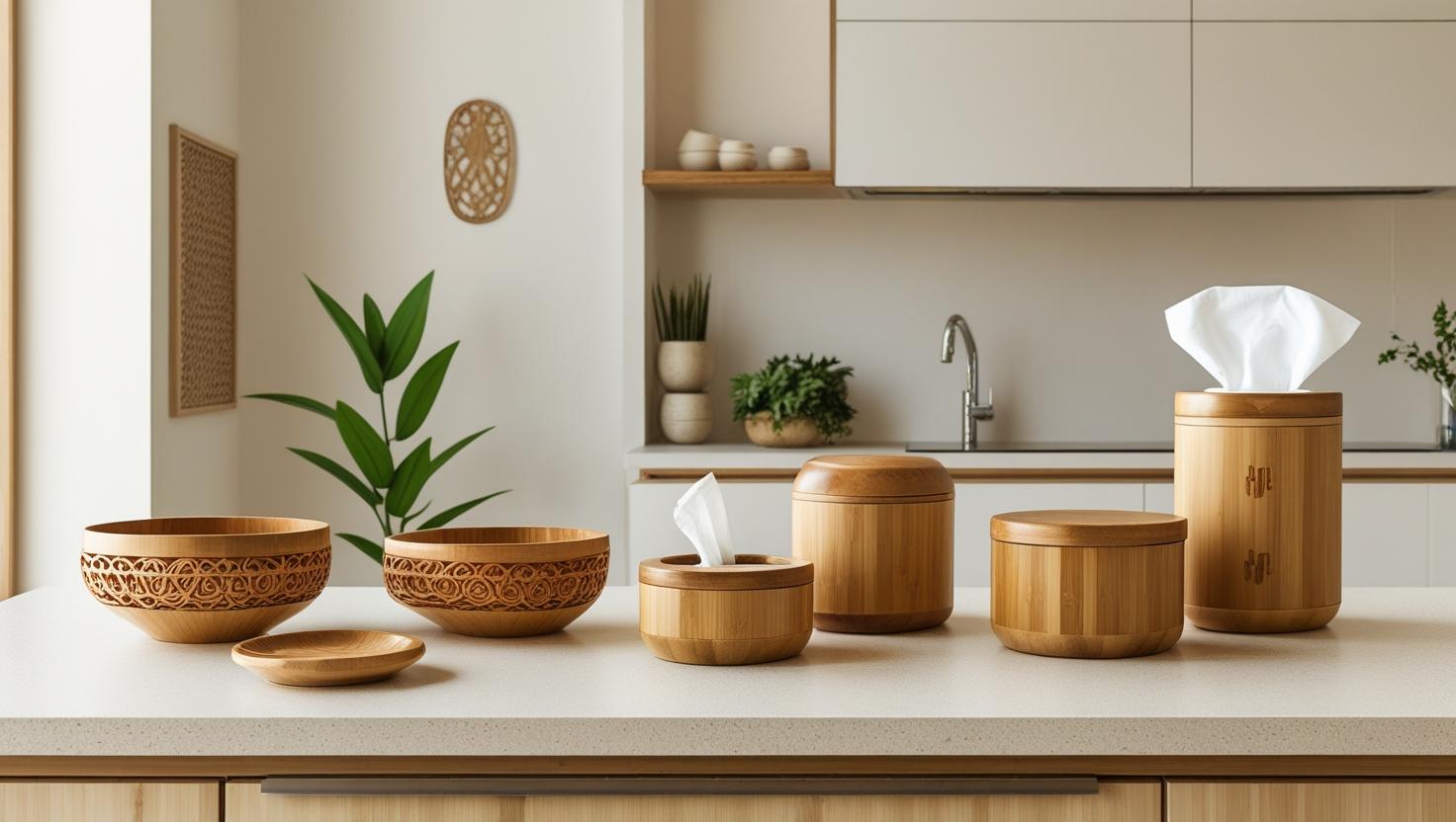 Accessoires bambou dans cuisine