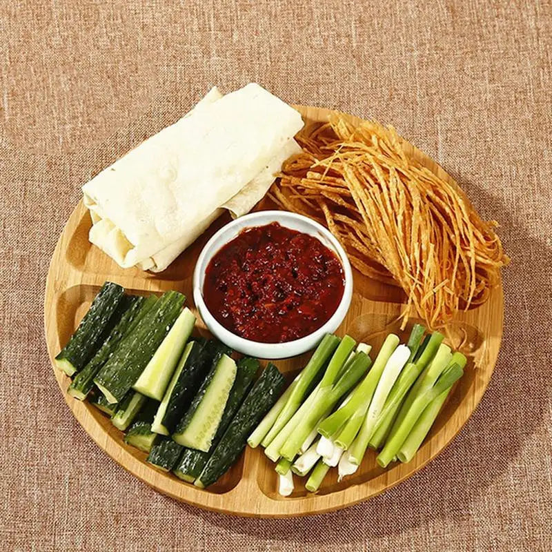 Assiette aperitive en bambou presentation