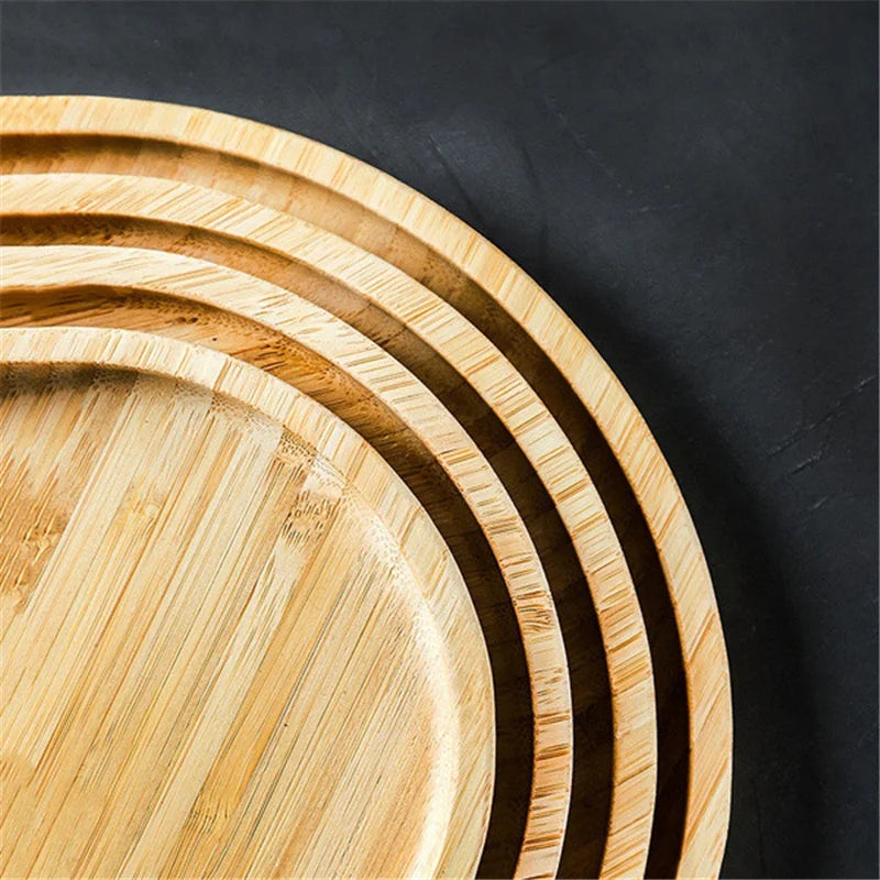Assiette en bambou  naturel vue dessus