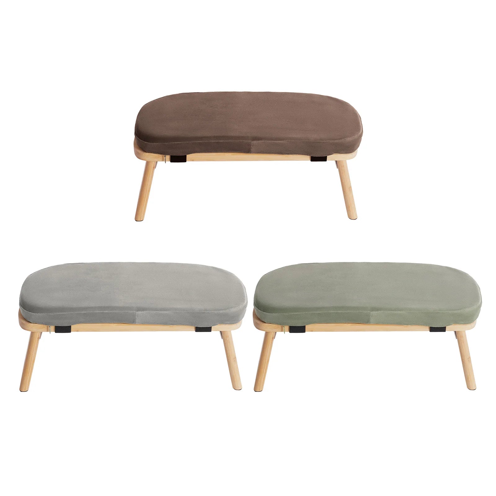 Banc de meditation en bambou vue de face