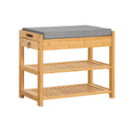 Banc rangement chaussures avec assise et tiroir en bambou - Vignette | Méli-Mélo - Rotin &amp; Bambou