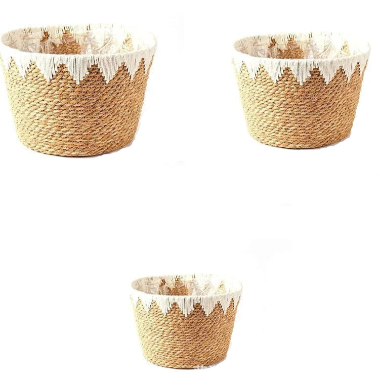Cache pot en rotin blanc dimensions variees