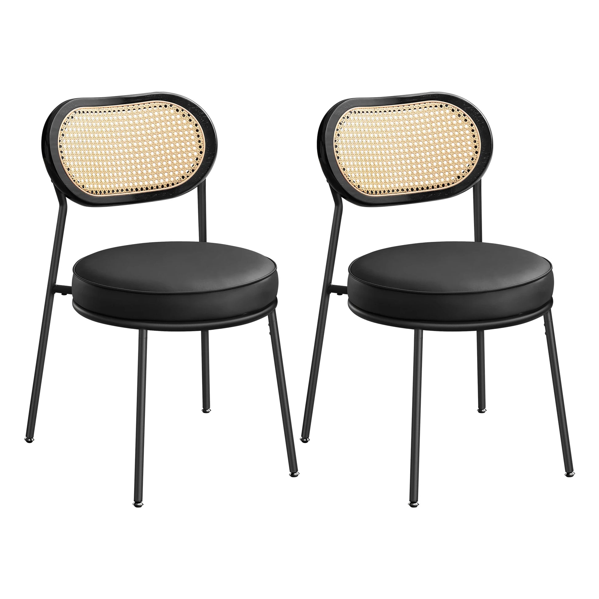 Chaise en rotin noires lot de deux