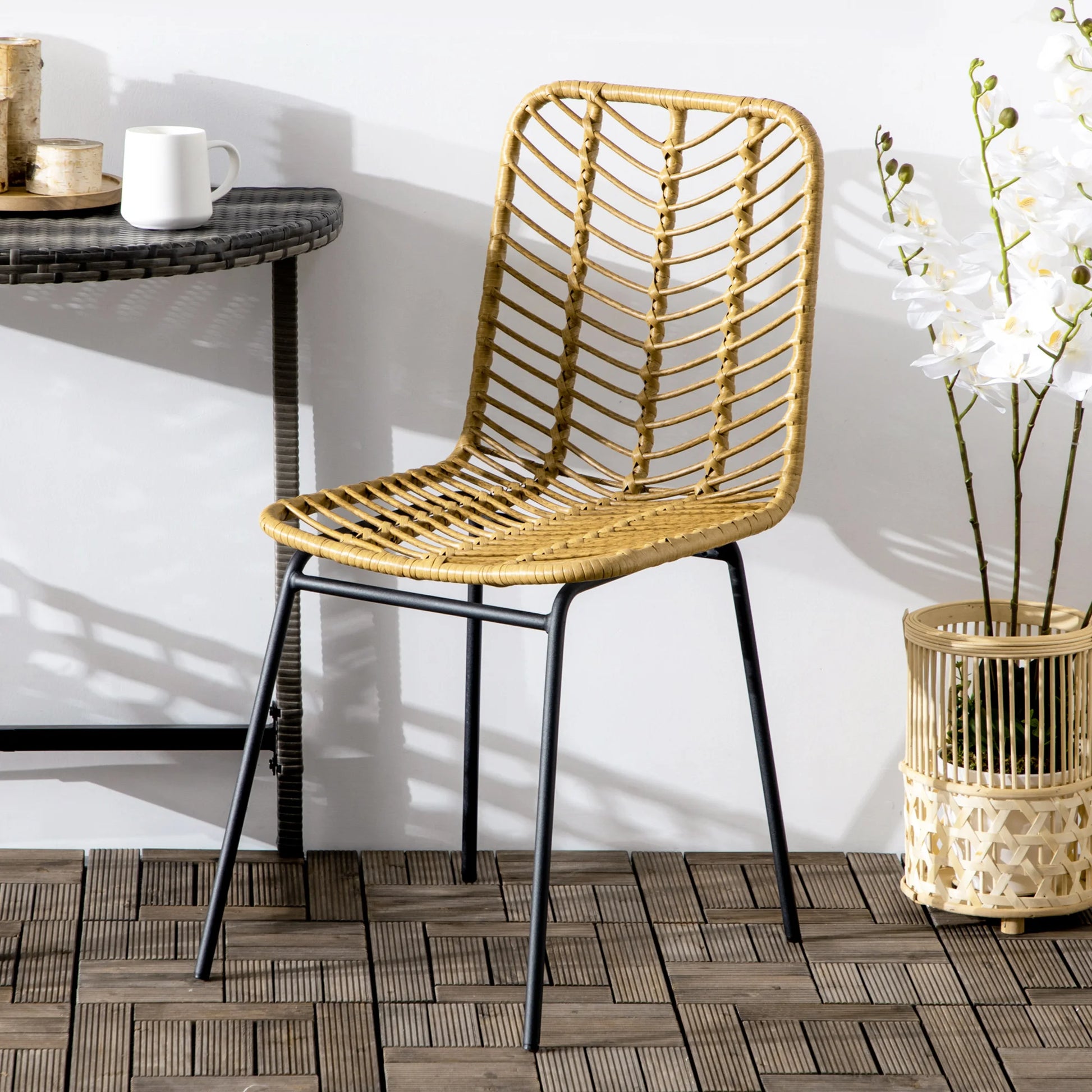 Chaise salle a manger en rotin naturel