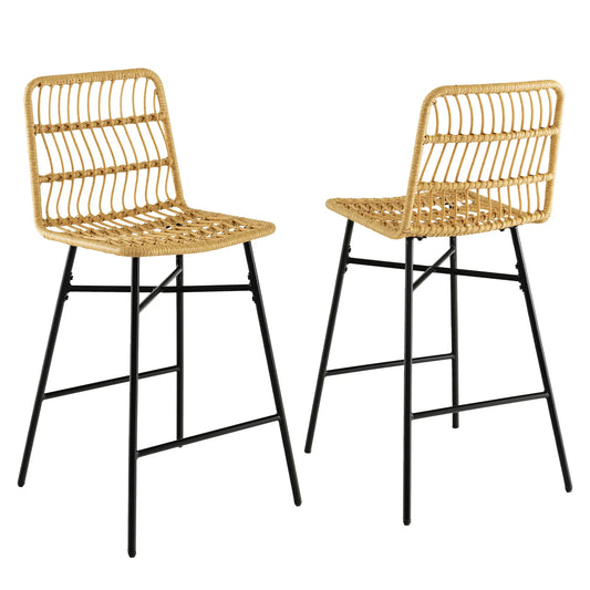 Chaises de bar en rotin lot de deux