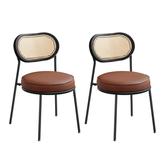 Chaises en rotin chocolat lot de deux
