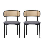 Chaises noires en rotin - Vignette | Méli-Mélo - Rotin &amp; Bambou