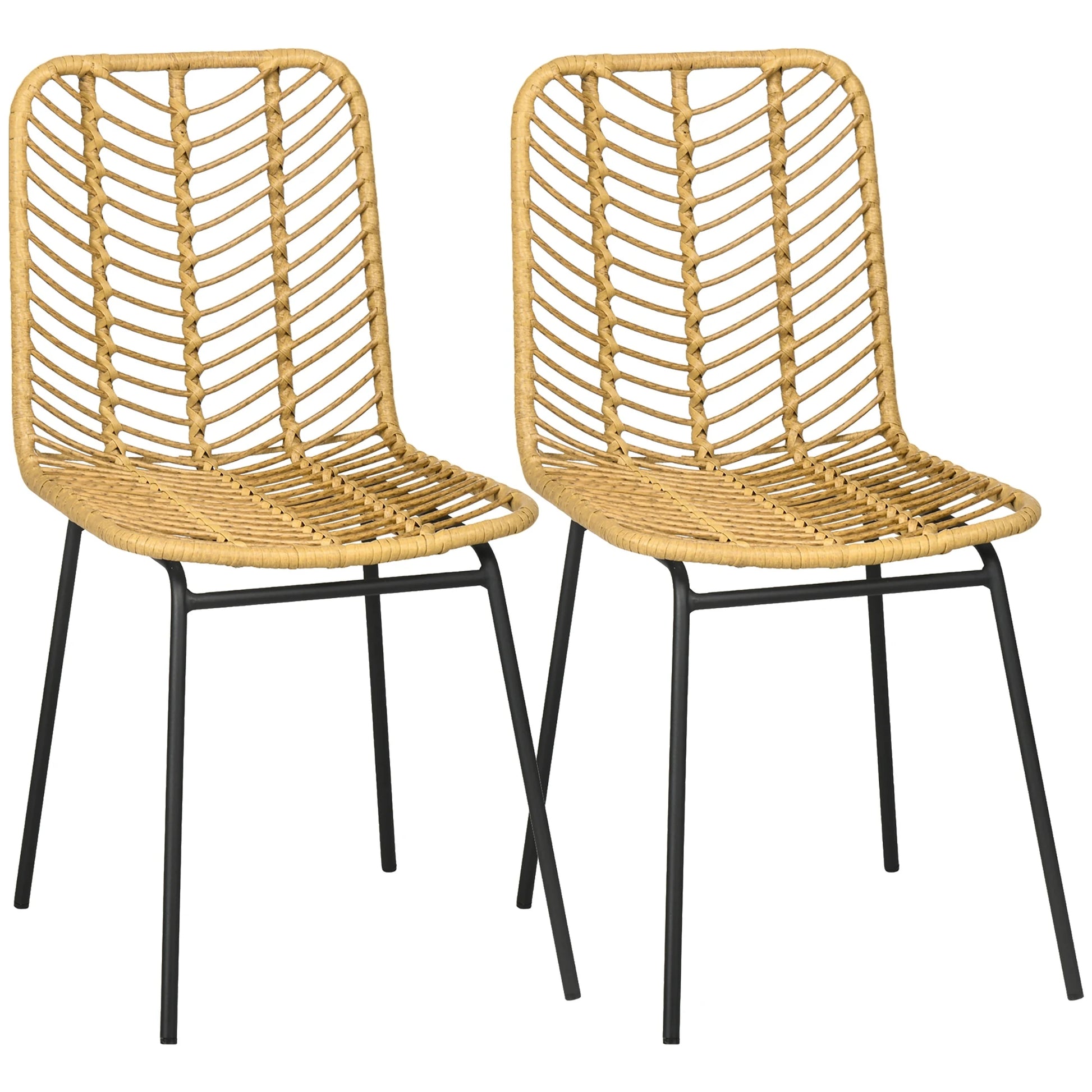 Chaises salle a manger en rotin vue de face