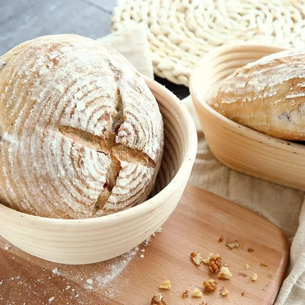 Corbeille a pain ronde en rotin pain de campagne
