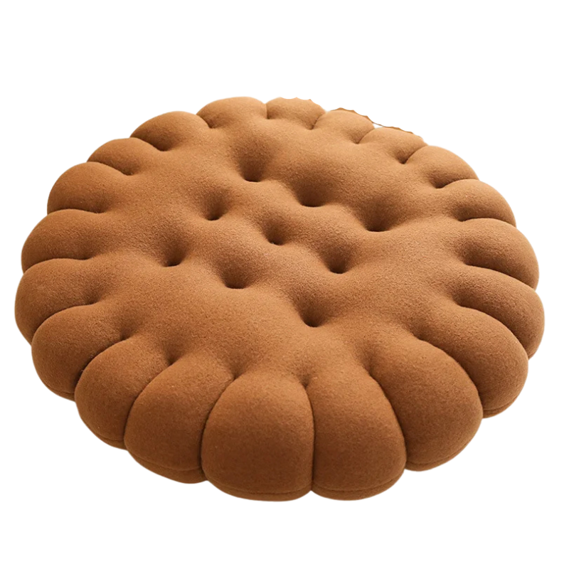 Coussin rond cafe pour chaise en rotin