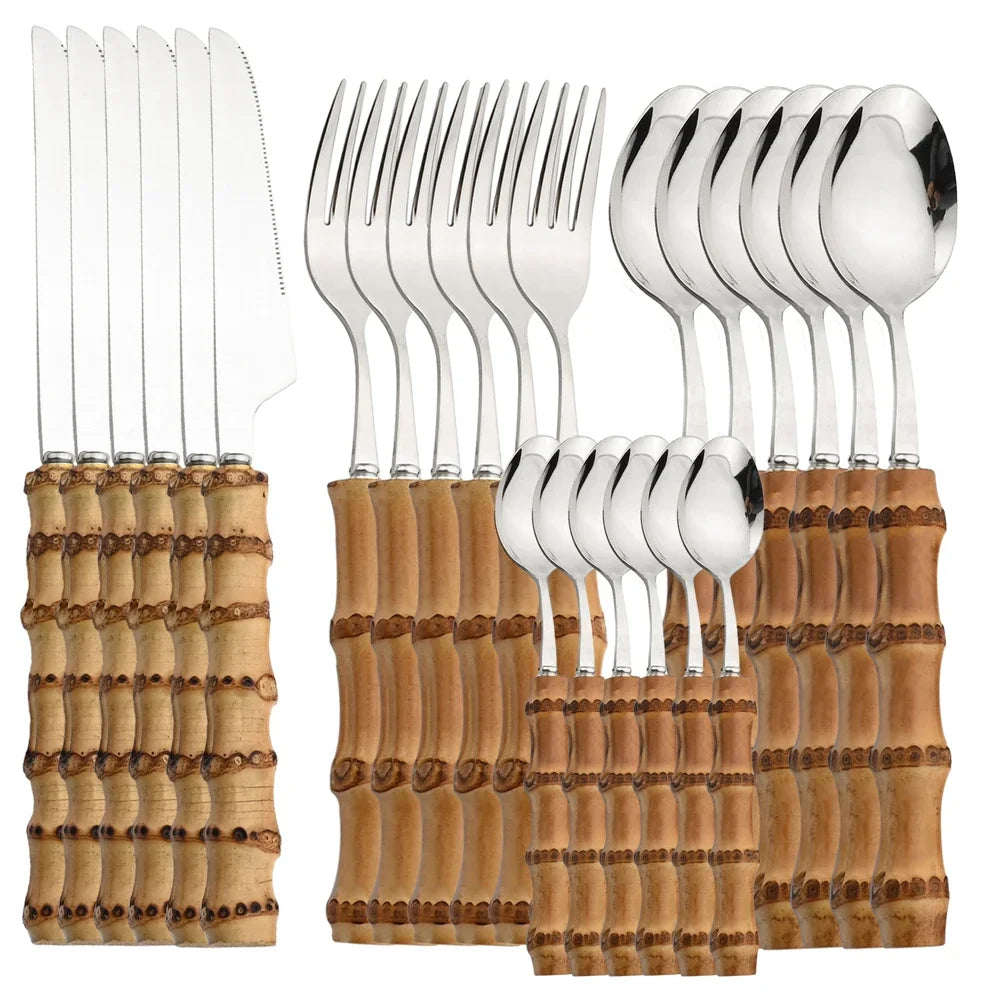 Couverts en bambou 24 pieces