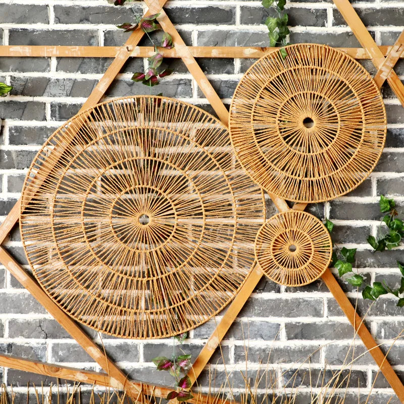 Decoration murale en osier rotin