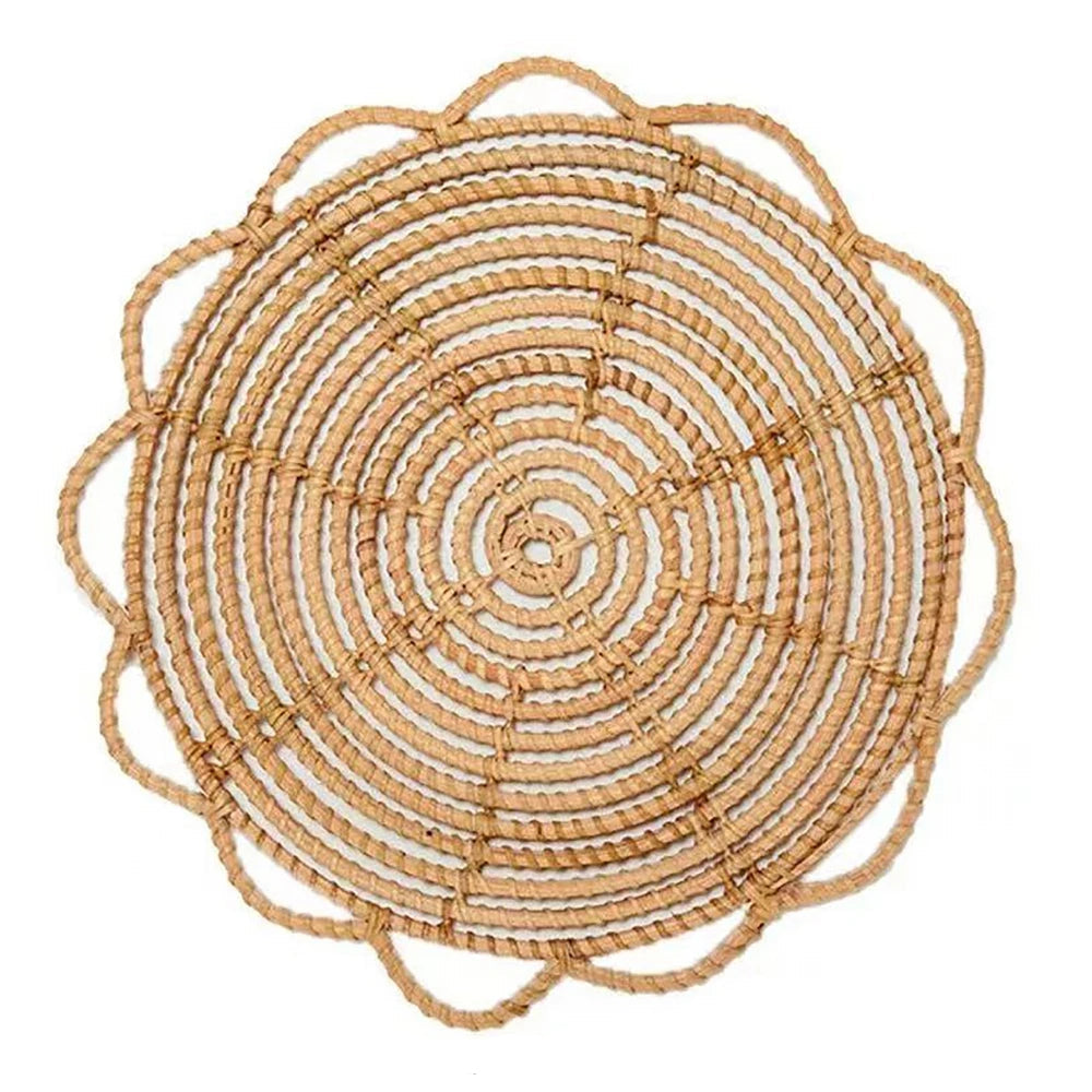 Decoration murale en rotin tresse 30 cm