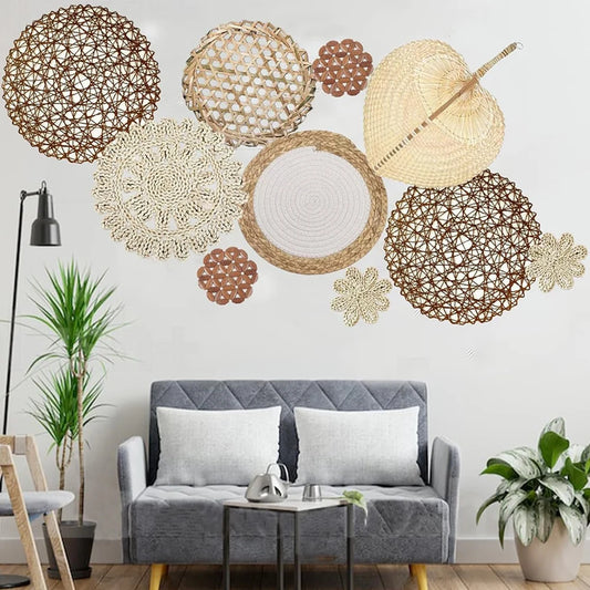 Decoration murale pour salon en rotin