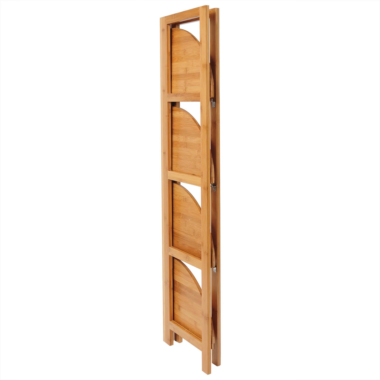 Etagere d'angle en bambou pliee