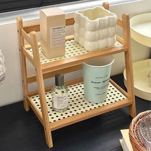 Etagere salle de bain en rotin