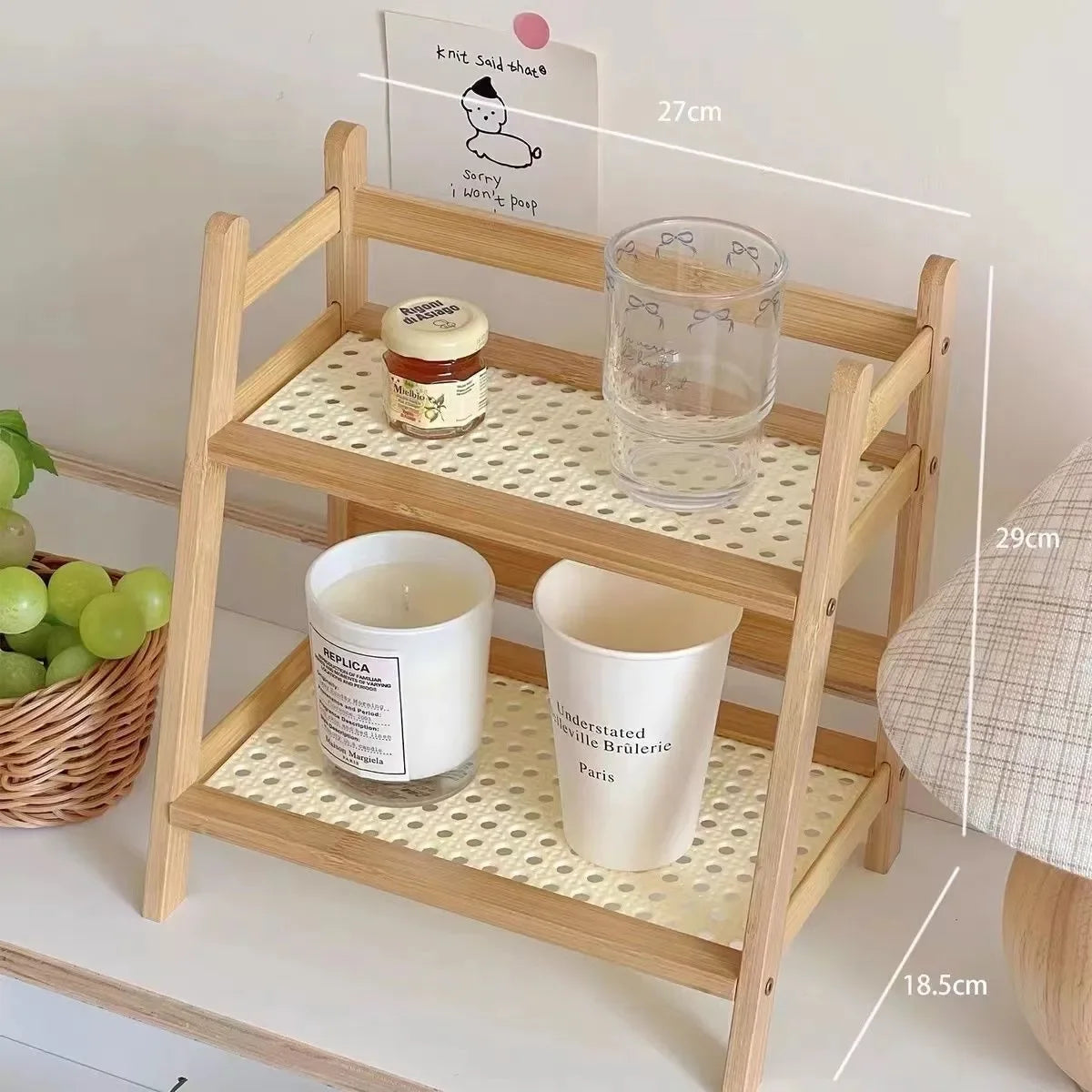 Etagere salle de bain en rotin avec dimensions