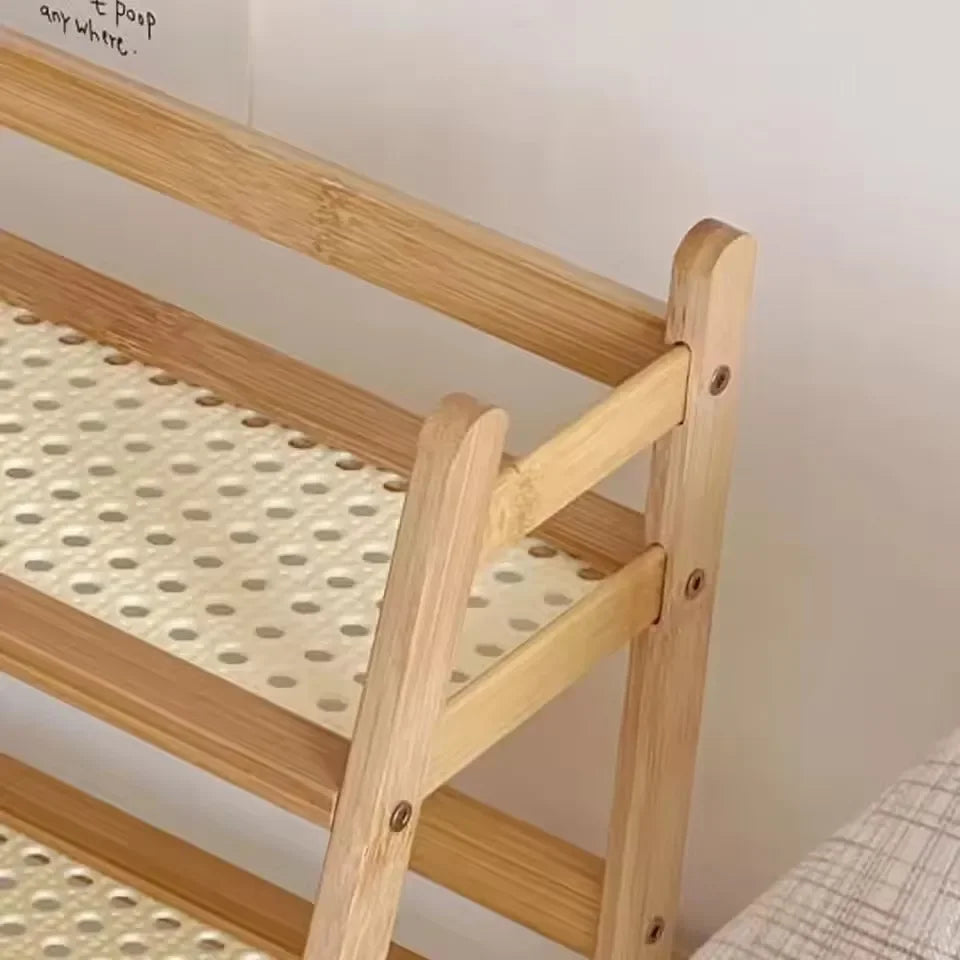 Etagere salle de bain en rotin detail