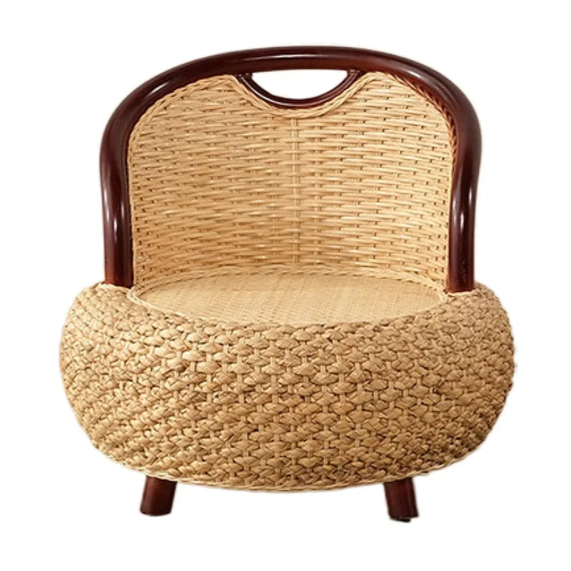Fauteuil en rotin mix avec pieds