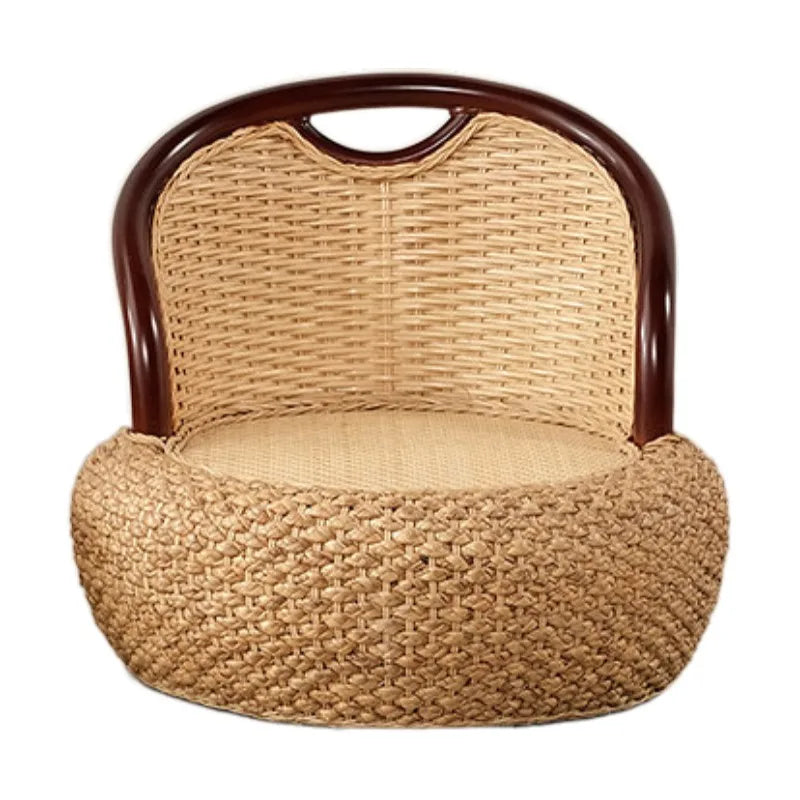 Fauteuil en rotin mix gros plan