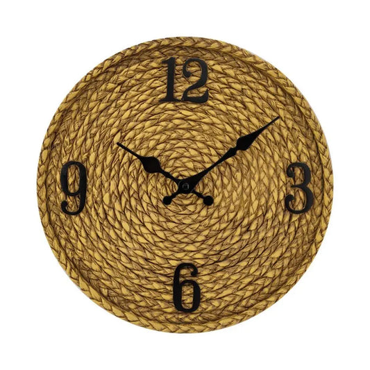 Horloge style rotin