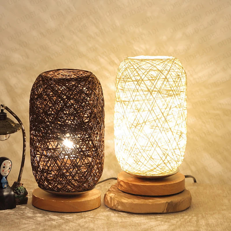 Lampe en bambou deux eclairages