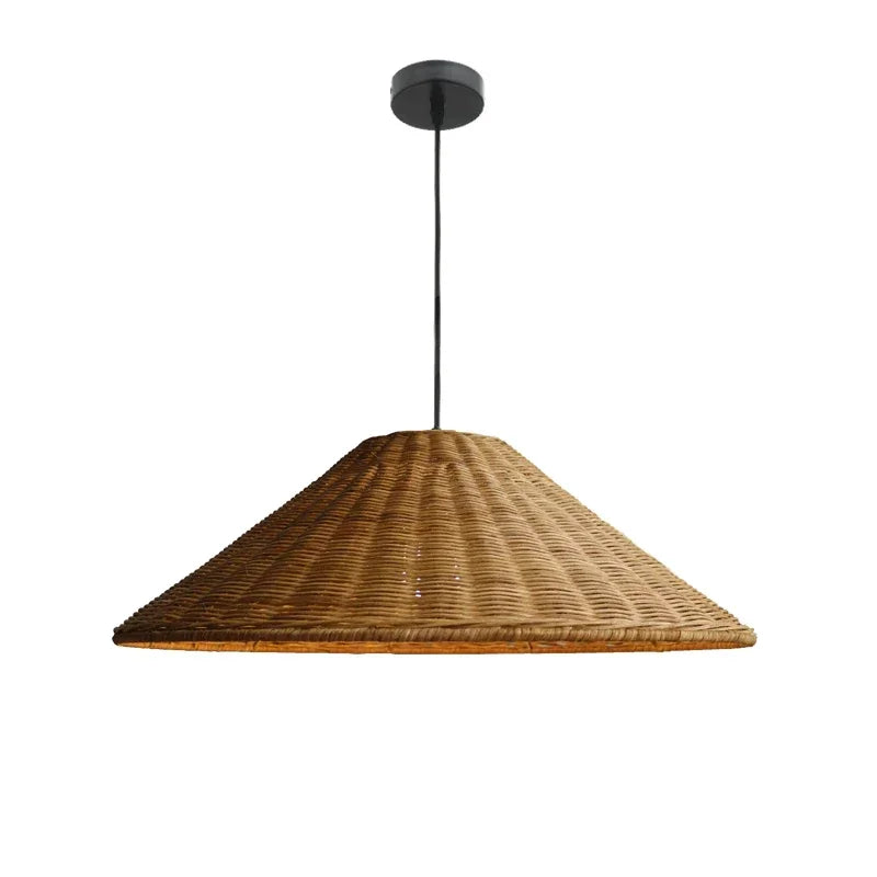 Luminaire suspension en rotin 
