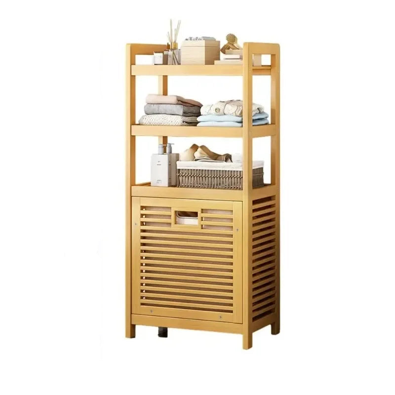 Meuble de rangement salle de bain en bambou 50x119cm