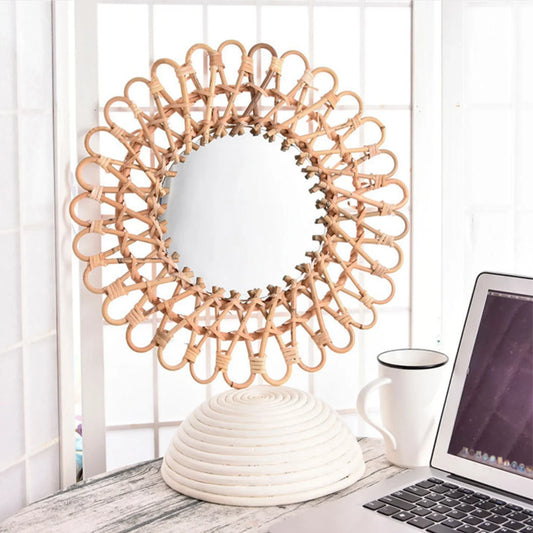 Miroir en rotin