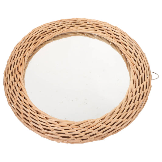 Miroir en rotin rond