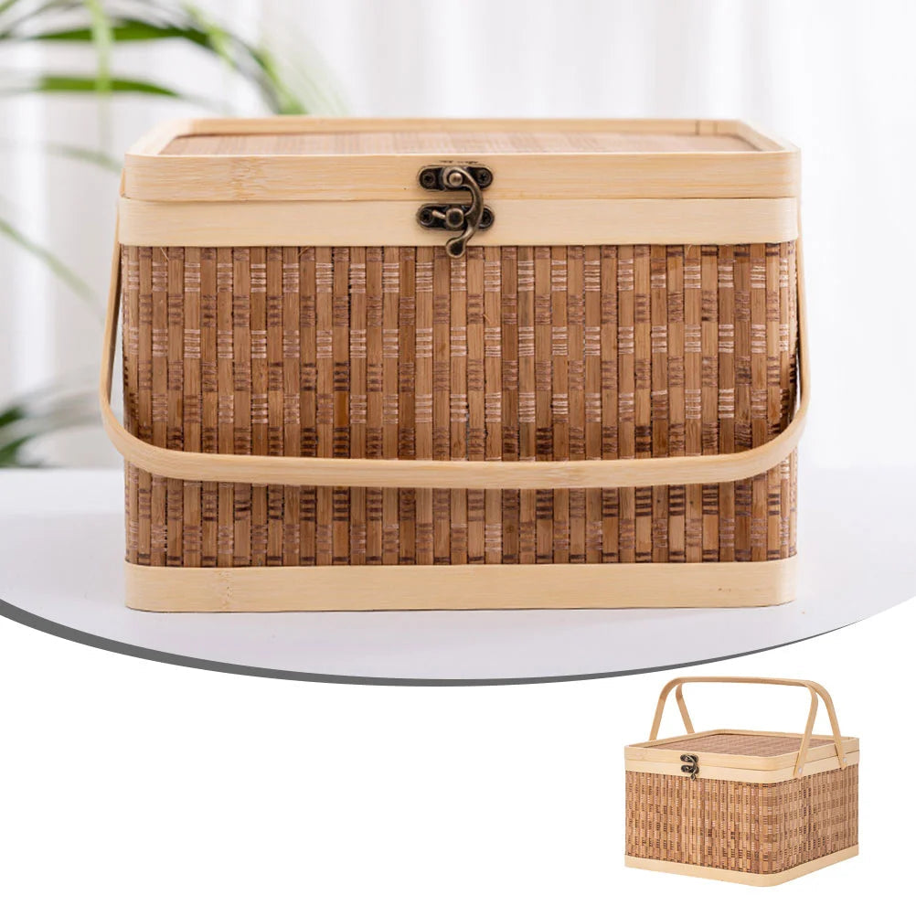 Panier en bambou vu de face