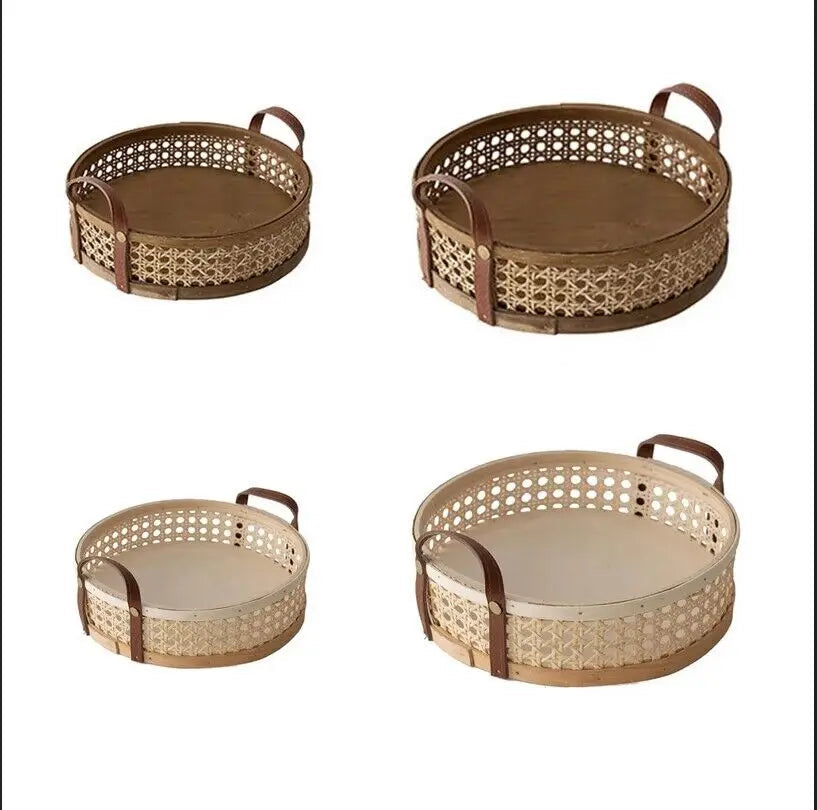 Panier en rotin avec poignées lot de quatre