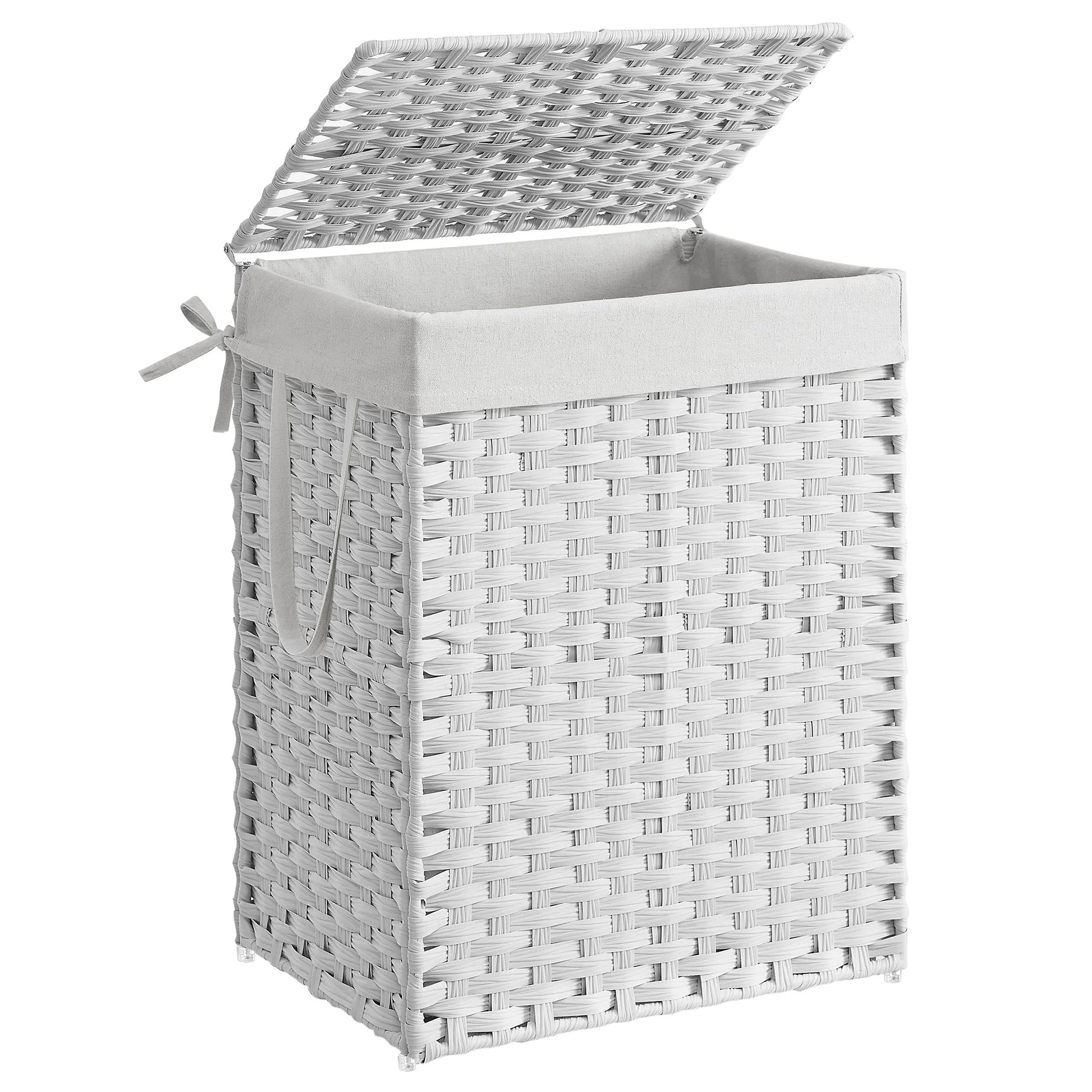 Panier à linge style rotin blanc