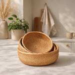 Panier rond en rotin tressé - Vignette | Méli-Mélo - Rotin &amp; Bambou