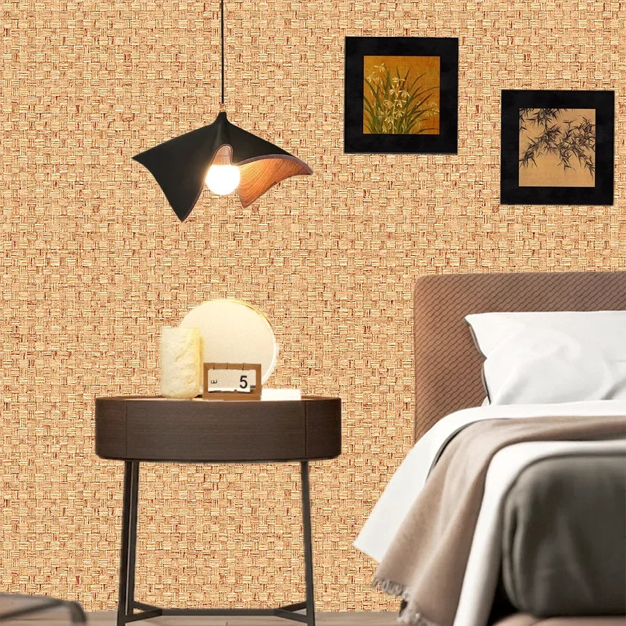 Papier peint en rotin dans chambre