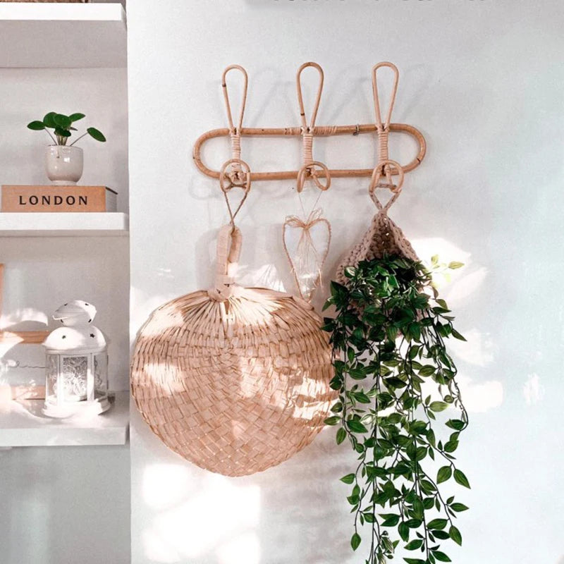Patère en rotin décoration