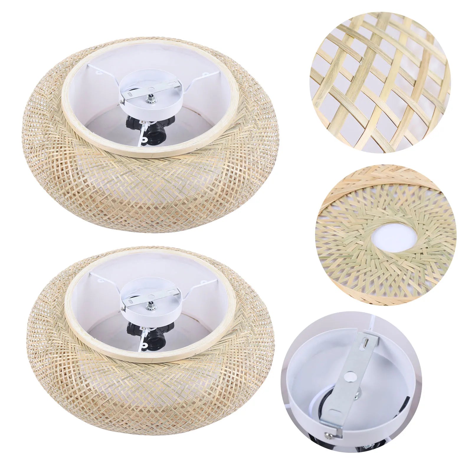 Plafonnier en bambou vue interieur