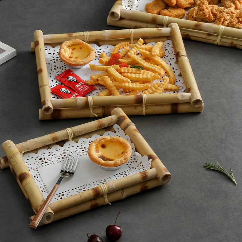 Plateau bambou naturel repas