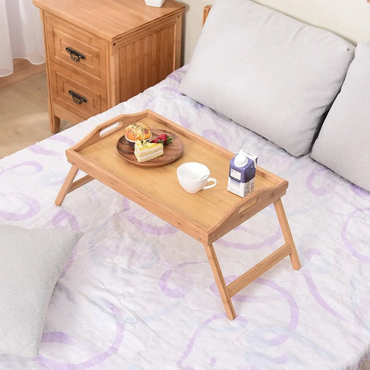 Plateau pliant en bambou pour petit déjeuner