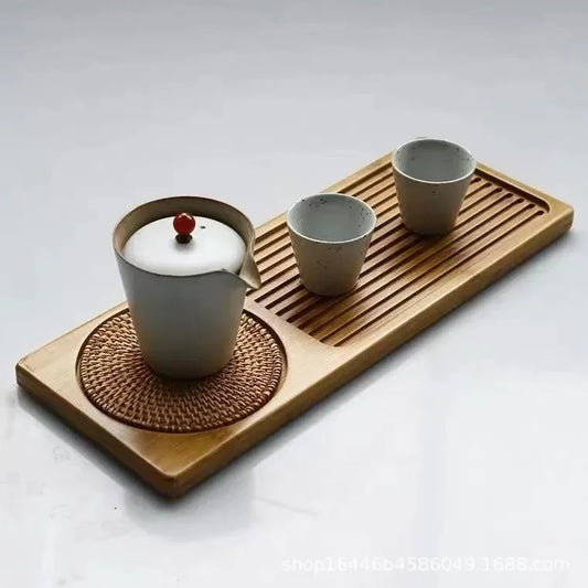 Plateau à service en bambou