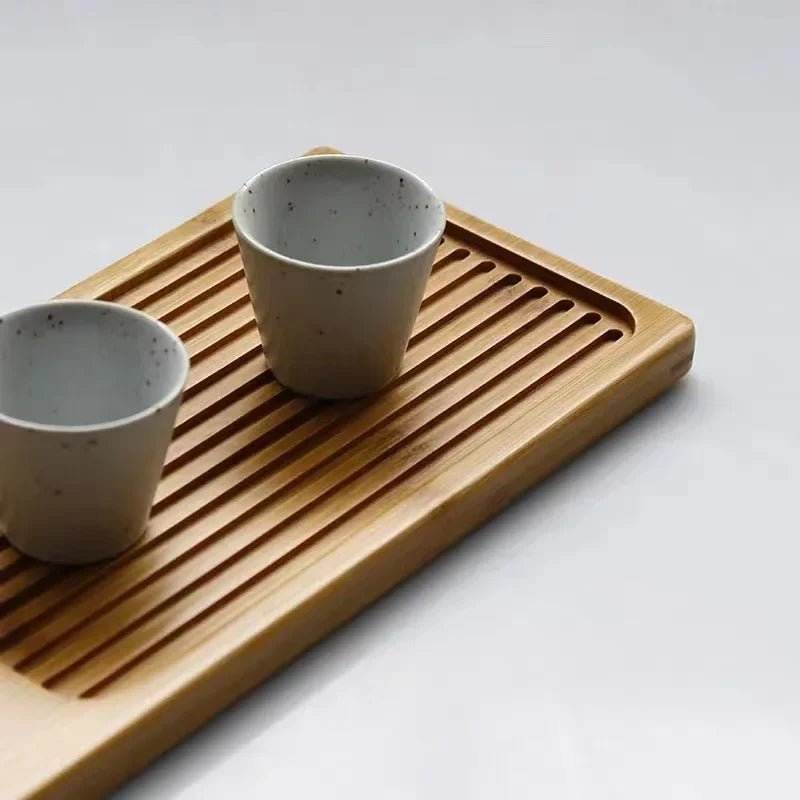 Plateau à service en bambou detail