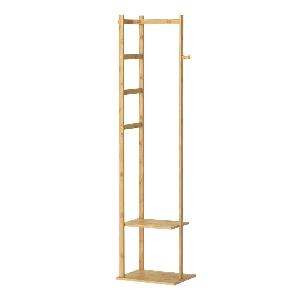 Porte-manteau angle en bambou vue globale