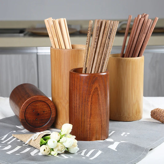 Porte ustensiles cuisine en bambou