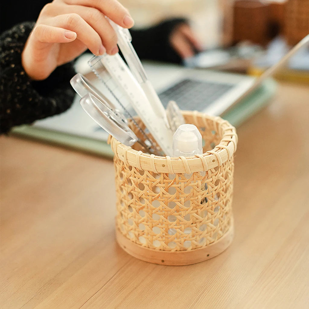 Pot de rangement rotin naturel