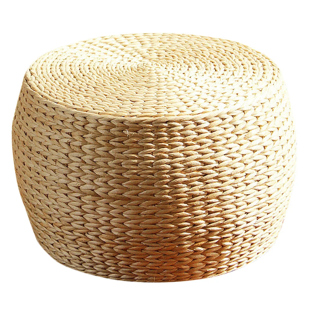 Pouf rotin gros plan