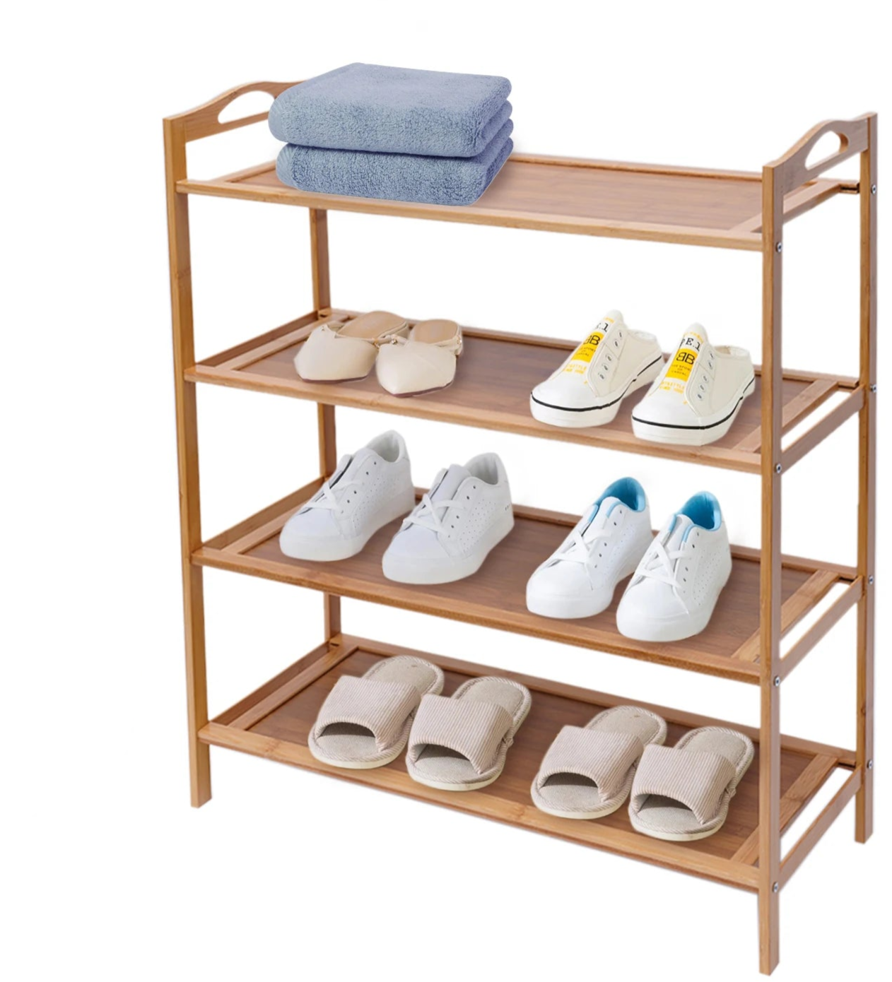 Rangement chaussures bambou vue de cote