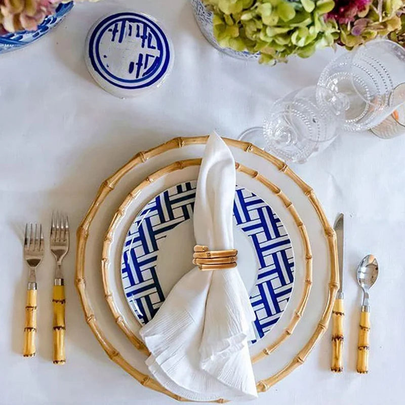 Rond de serviette bambou table dressee