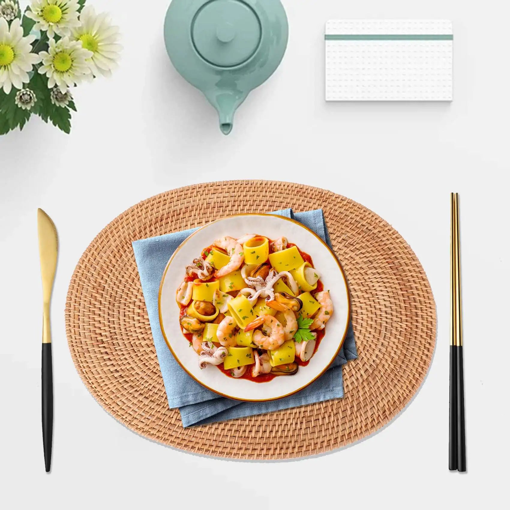Sous assiette en rotin table à manger