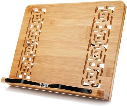 Support tablette bambou gros plan