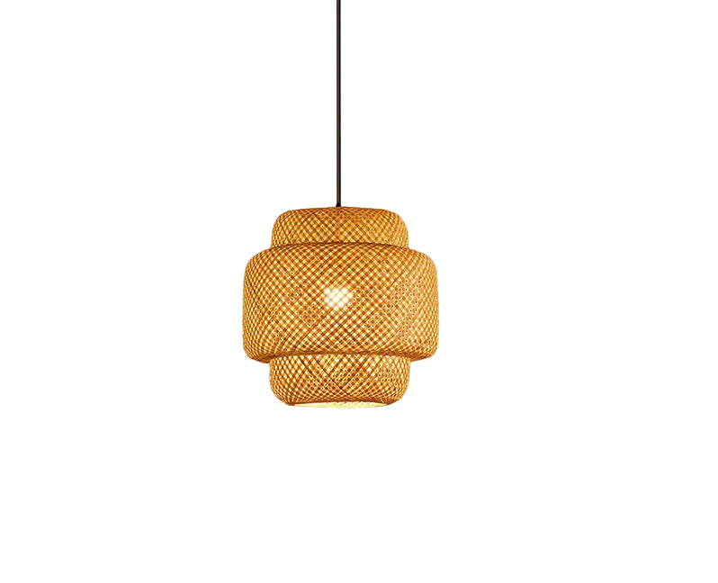 Suspension en bambou vue de face